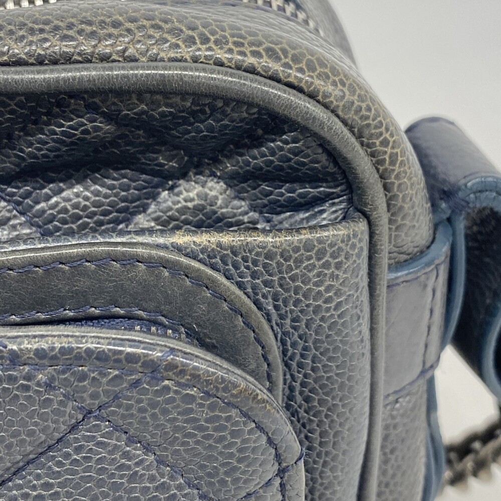 CHANEL Blue Caviar Leather Shoulder Bag - Picture 8 of 14